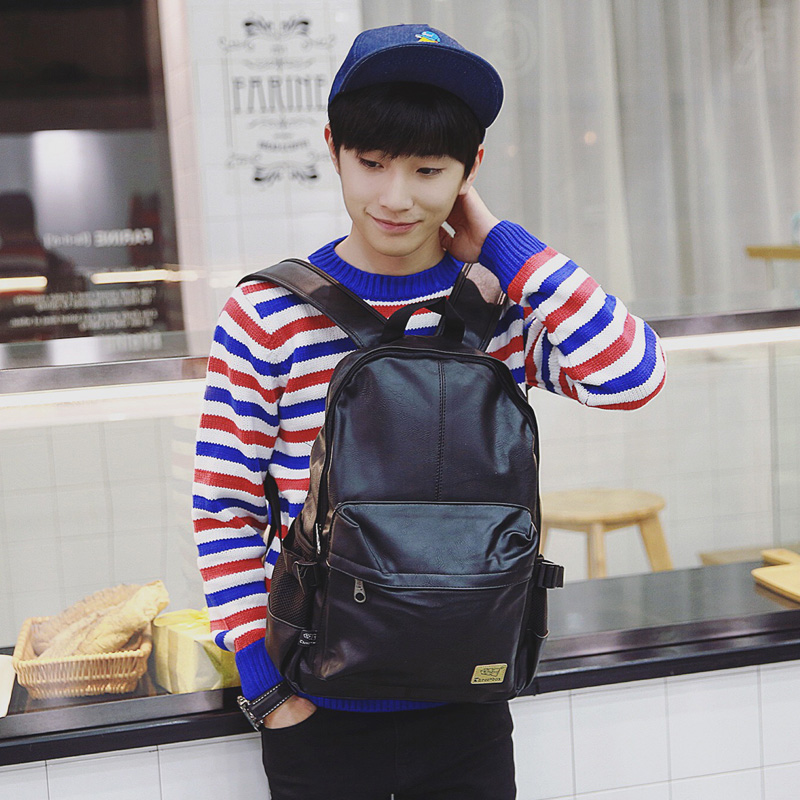 2016款双肩包男士背包韩版学生书包潮流男包时尚休闲旅行包电脑包