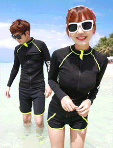 现货韩国代购男女长袖速干潜水衣泳衣潜水服分体外套水母衣1489
