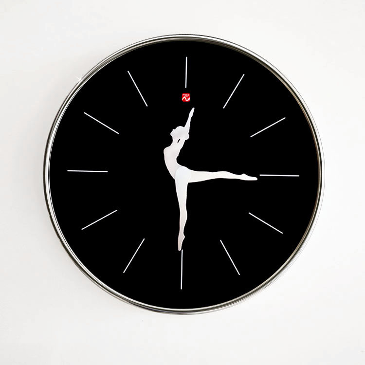 会跳舞的时钟 创意静音挂钟 金属玻璃罩芭蕾舞蹈装饰家居礼物钟