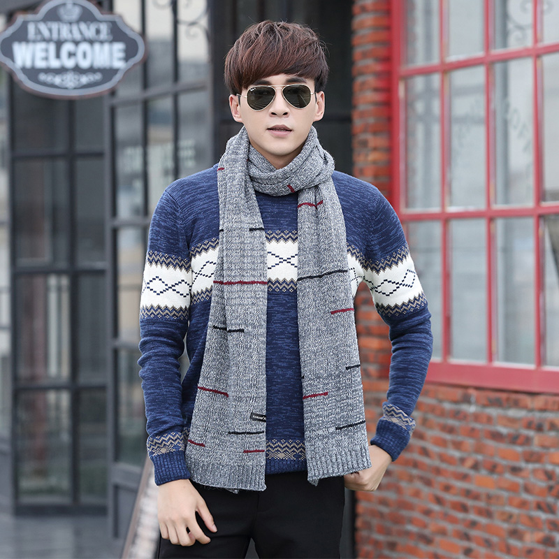 2015新款男士围巾冬季韩版毛线加厚保暖针织围脖潮流秋冬季年轻人