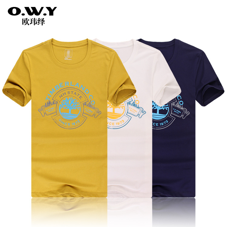 OLWAYEE 2015春夏新款t恤 纯棉 男装欧美天柏伦品牌男士短袖新品