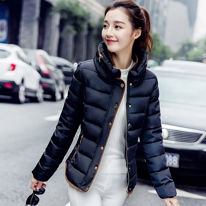 2015冬季新款 韩版修身羽绒棉衣 时尚简约女士短款羽绒服