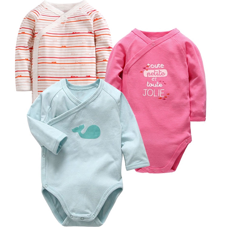 TTKA新生婴儿衣服连体衣宝宝三角哈衣全棉睡衣侧开护肚和尚服长袖