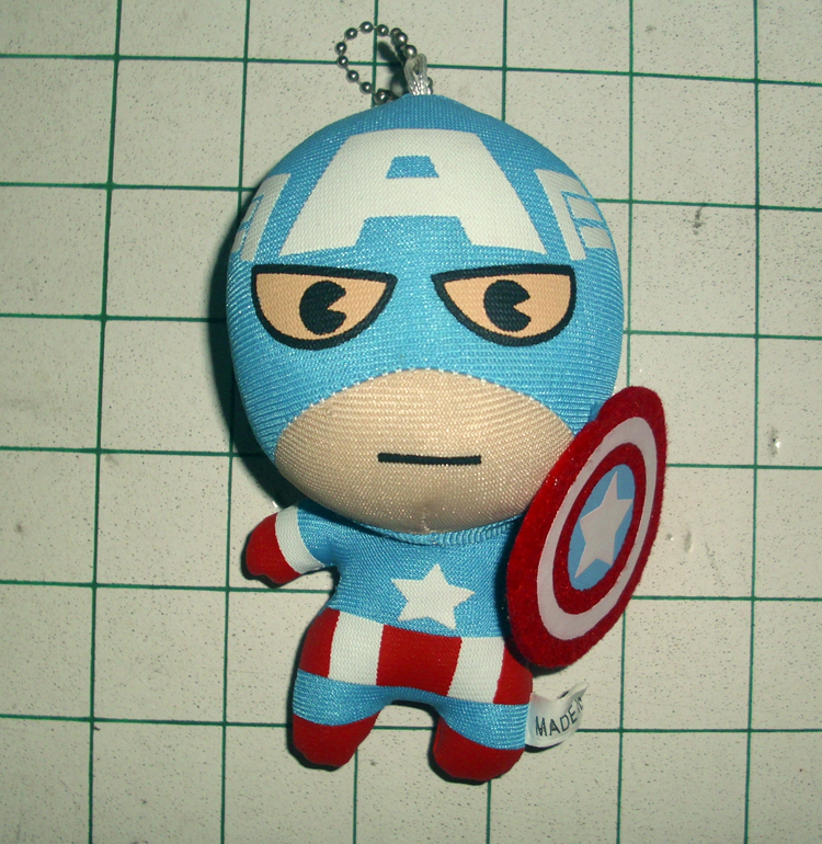 超级英雄Captain America美国队长斯蒂夫·罗杰斯Q版毛绒公仔挂件