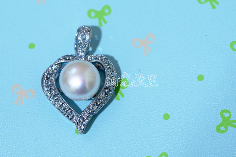 特价天然 心形 珍珠吊坠 韩版时尚 珍珠项链 项坠 包邮送礼物