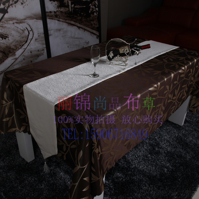 高档酒店饭店宴会婚庆正方圆桌台布 桌旗 餐桌的布 布艺茶几 桌布