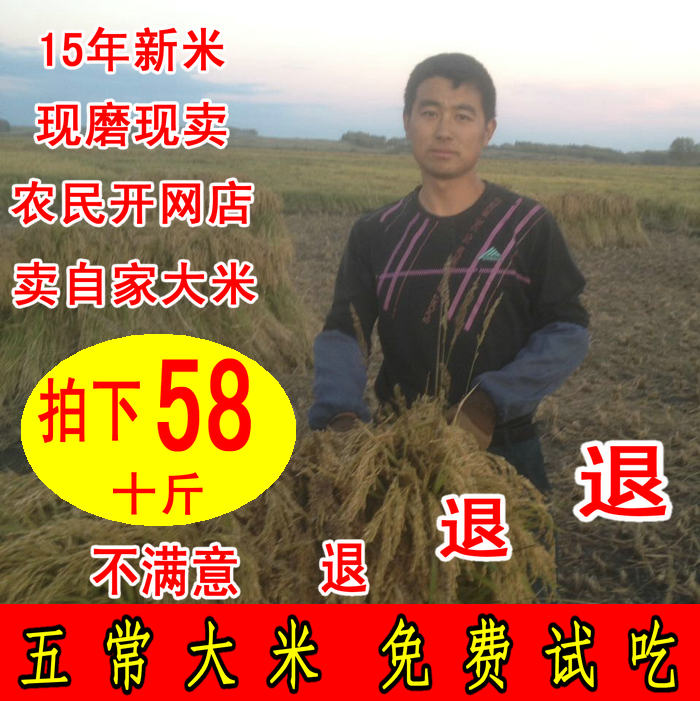2015年新米 东北大米 黑龙江五常稻花香大米 特价5kg五常大米包邮