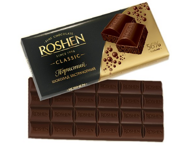 俄罗斯进口乌克兰如胜 ROSHEN 浓黑可可蜂窝气泡巧克力