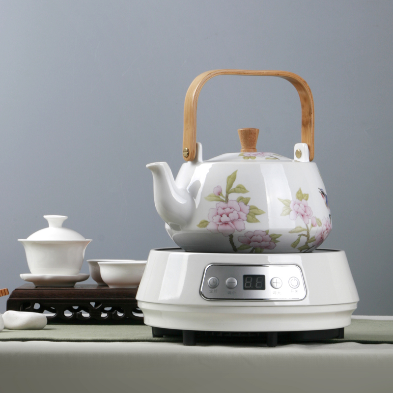 烧茶壶  耐热陶瓷分体电陶炉煮水壶 提梁壶 烧水煮花茶壶茶道