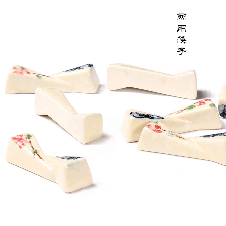 日式陶瓷创意筷子架餐具两用架筷子勺子托小摆件酒店家用送礼礼品