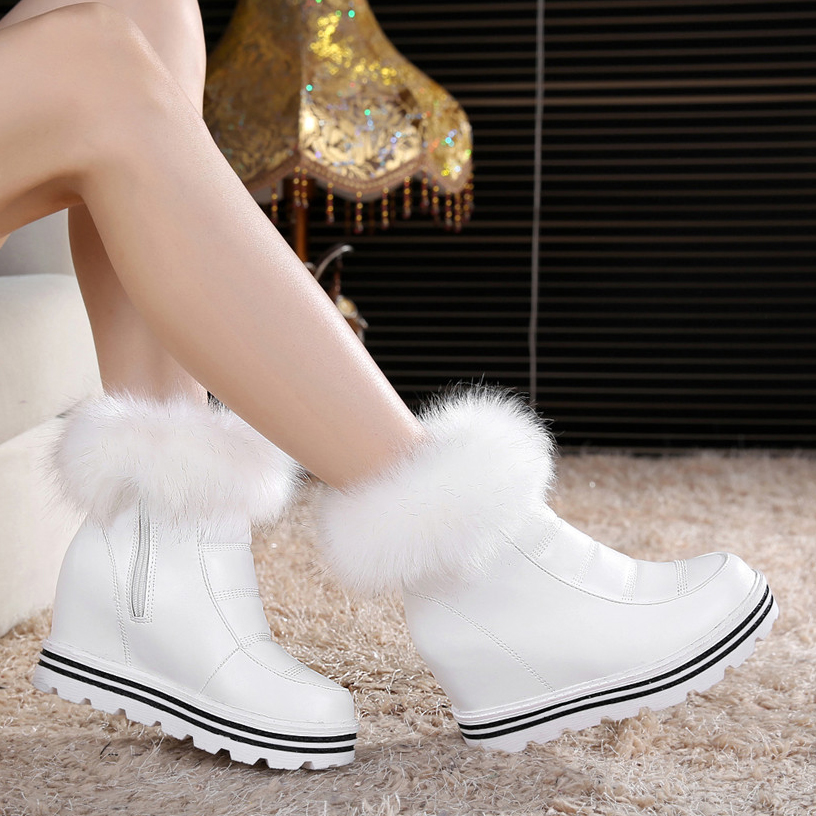 2015新款毛毛雪地靴冬季女鞋厚底防滑保暖短靴加厚皮毛一体靴子潮