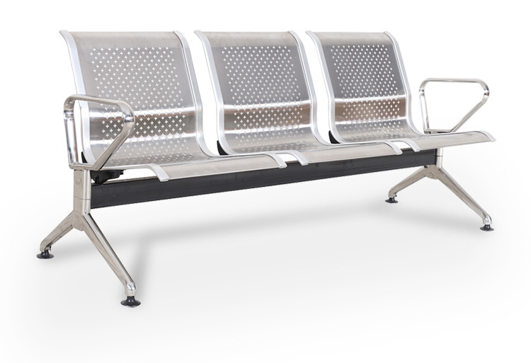 山东青岛不锈钢钢排椅休息连体公共机场椅子三人四人五人输液椅