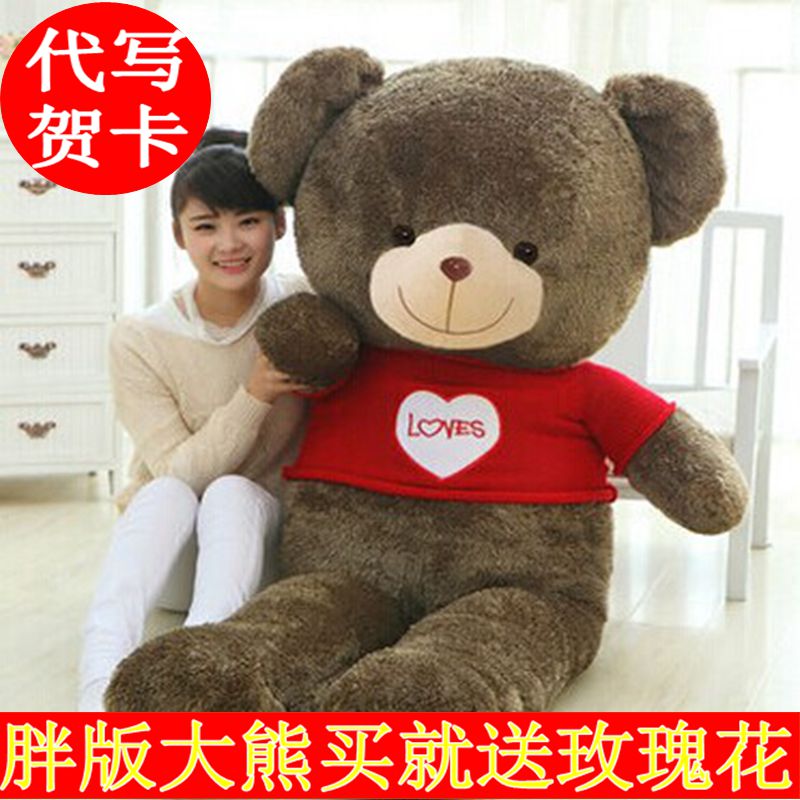 泰迪熊公仔大号毛绒玩具1.6米抱抱熊玩偶布娃娃情人节礼物熊猫女