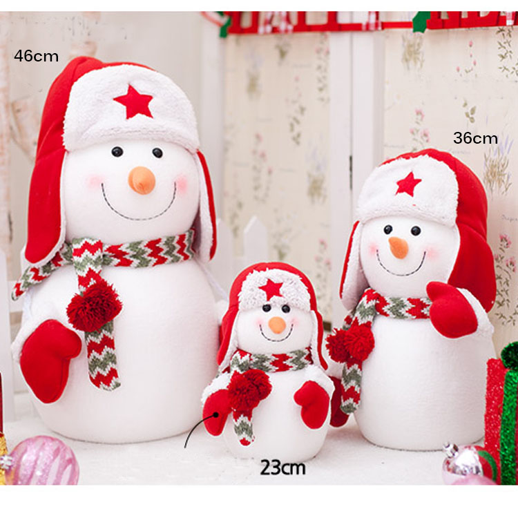 三室 雪人圣诞娃娃公仔 雪人三口之家圣诞装饰场景摆件礼物