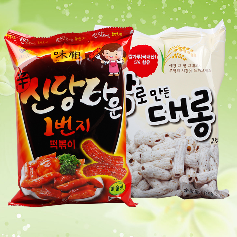 2包包邮韩国进口休闲零食品 九日牌打糕条 白色米粉炒年糕条110g