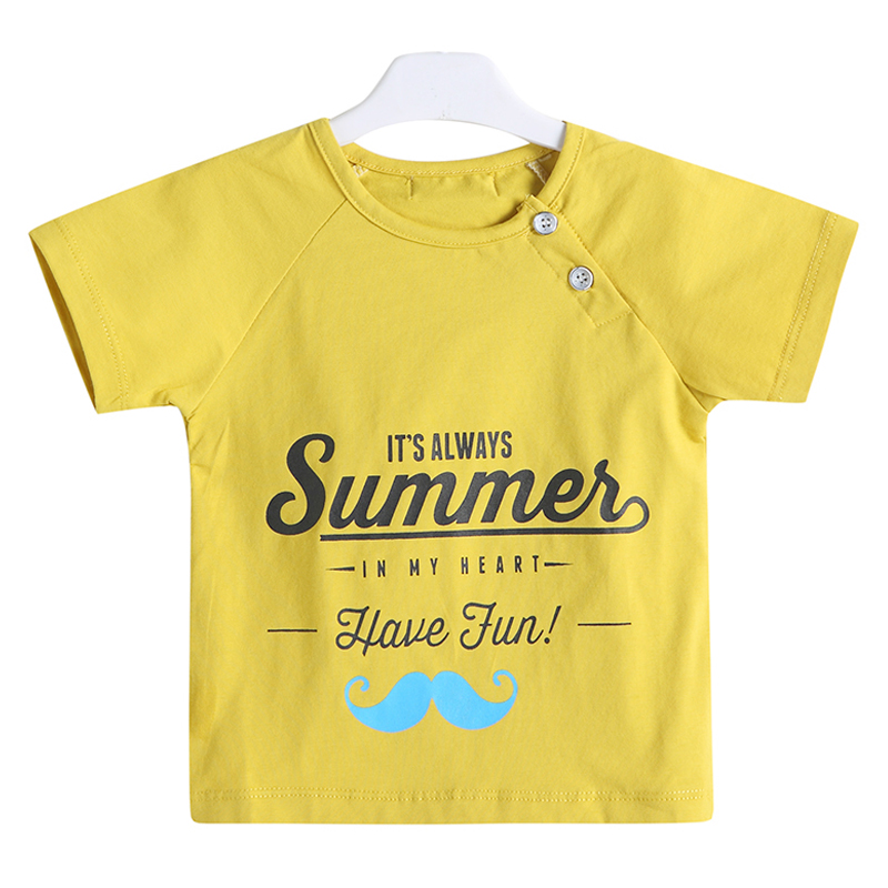 宝宝短袖T恤男童夏季圆领纯棉上衣打底衫套头半袖t恤休闲儿童夏装