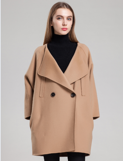 双面呢子大衣2015纯手工女新款纯色外套中长款尼高端定制外套欧美