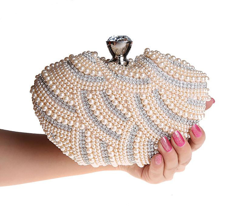 新款2015珍珠包包水钻女包新娘包礼服手包结婚包手拿包晚宴链条包