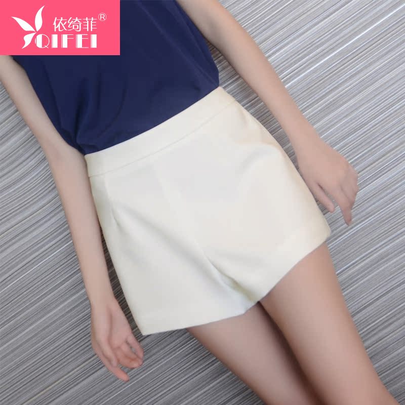 2015新款夏季韩版高腰女式休闲短裤显瘦白色大码热裤子女士潮