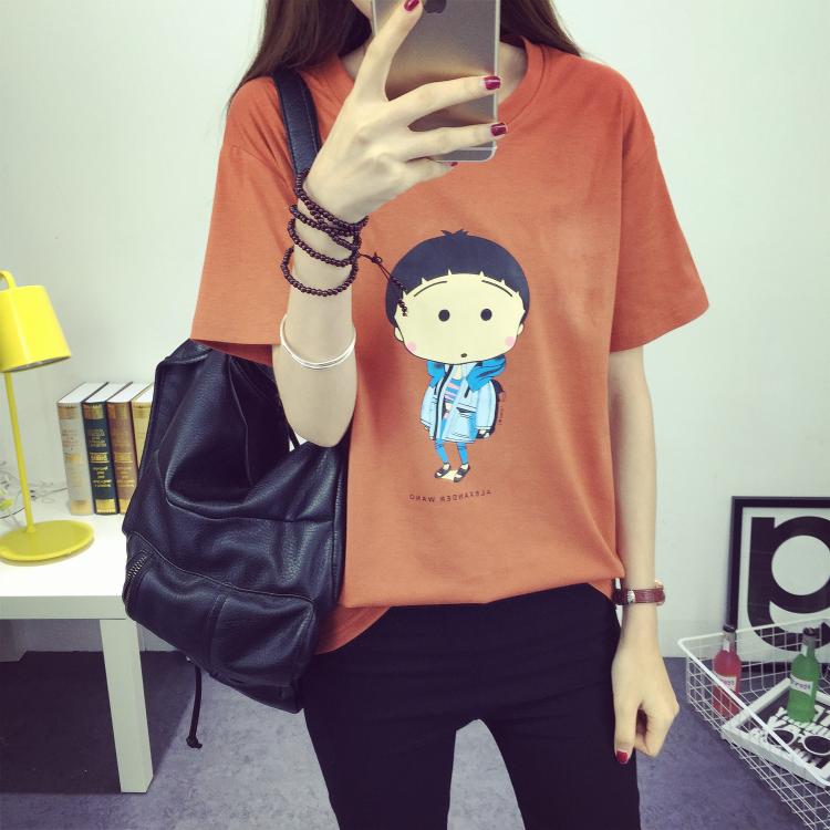 韩版女装夏季新款大码印花卡通小丸子时尚短袖女T恤学生上衣体恤
