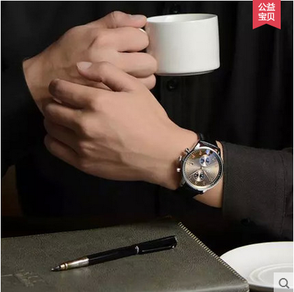 新款罗宾正品运动时尚男表 商务休闲男士手表 防水真皮带石英表