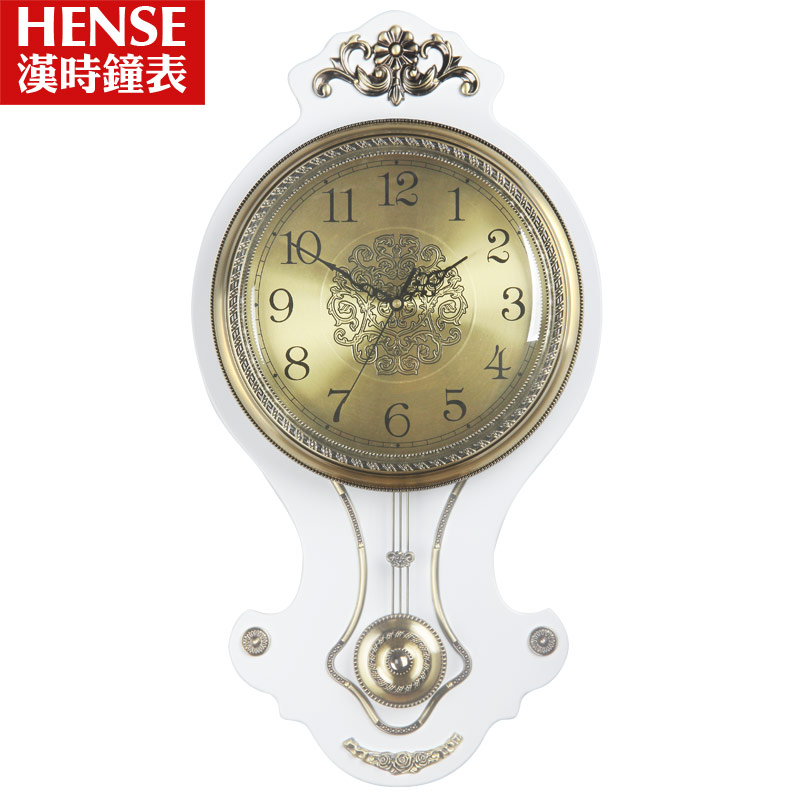 汉时钟表金属创意摆钟静音客厅时钟简约摆钟复古艺术欧式挂表hp28