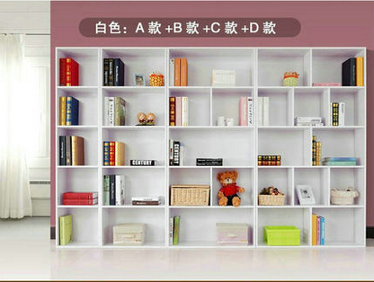 宜家简约儿童书柜书架自由组合置物架现代储物柜带门多功能书橱