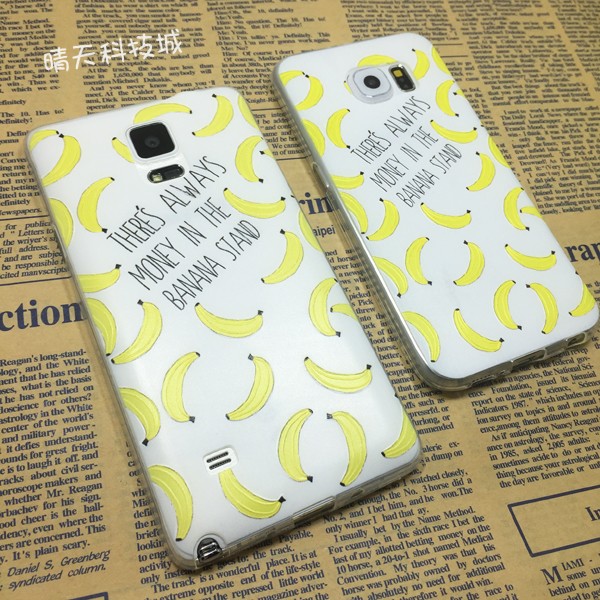 陈伟霆同款香蕉三星Note3/4/5手机壳S5 S6 edge plus透明保护壳软