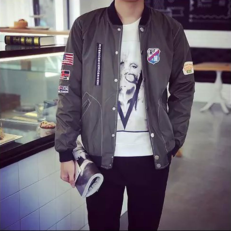 2015秋季新款男士棒球服韩版修身夹克衫时尚休闲外套潮流男装