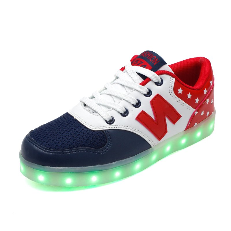 男鞋女鞋夏季韩版情侣夜光鞋USB充电荧光LED七彩发光鞋休闲闪光鞋