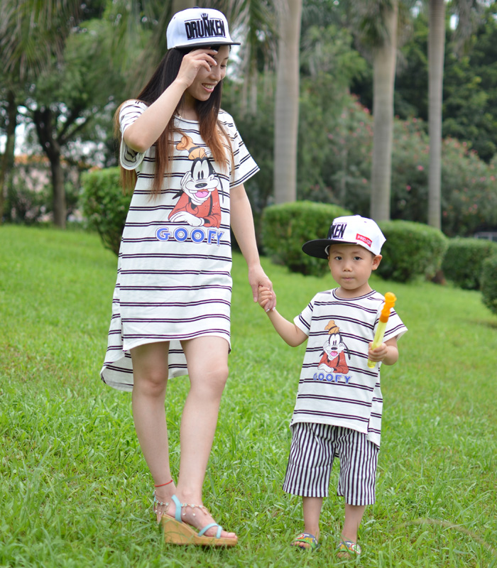 亲子装夏装2015款潮韩版大码母子装母女装上衣T恤夏季韩国情子装