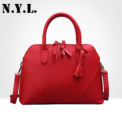 2015新款红色包包贝壳包单肩斜跨欧美时尚夏季女包大包