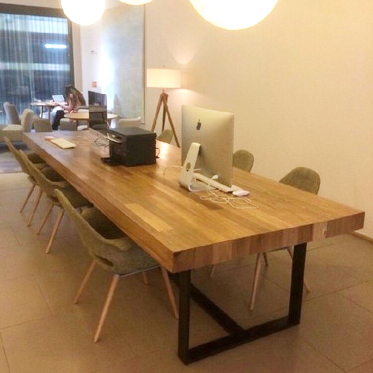 LOFT美式乡村风格铁艺餐桌全实木组合设计 复古书桌办公桌写字台