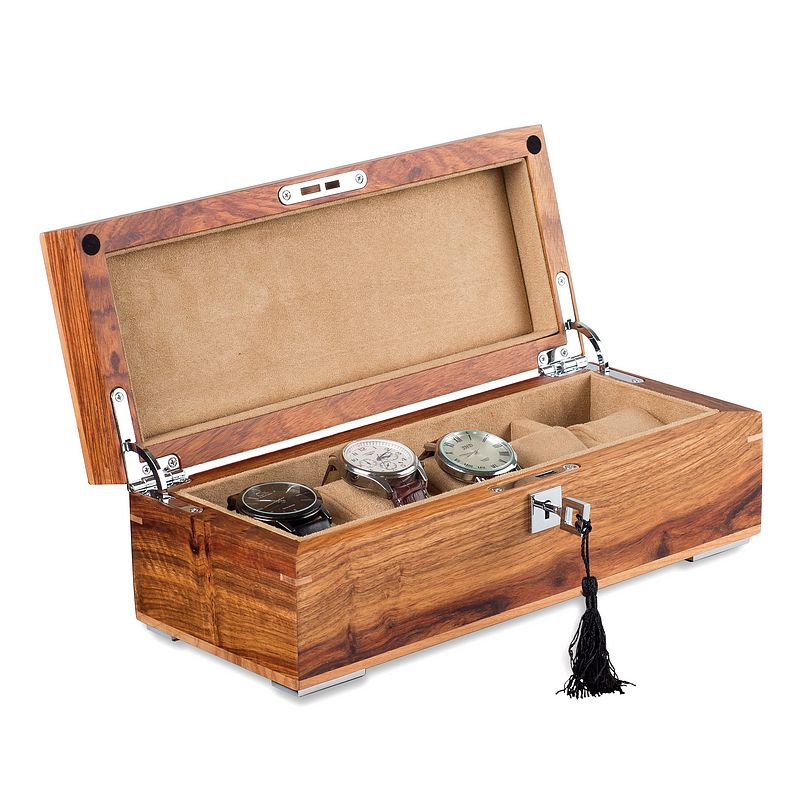 罗威非洲花梨木紫檀木手表盒 五只装纯实木机械表盒展示盒收藏盒