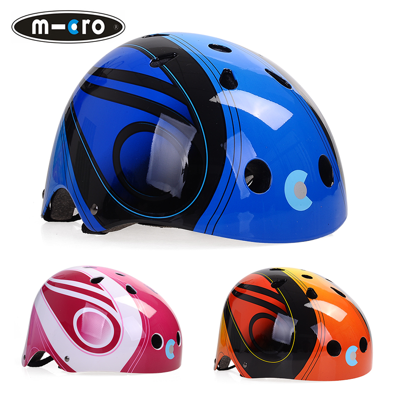 正品m-cro米高儿童轮滑溜冰滑冰三层加厚防护头盔自行车盔梅花盔