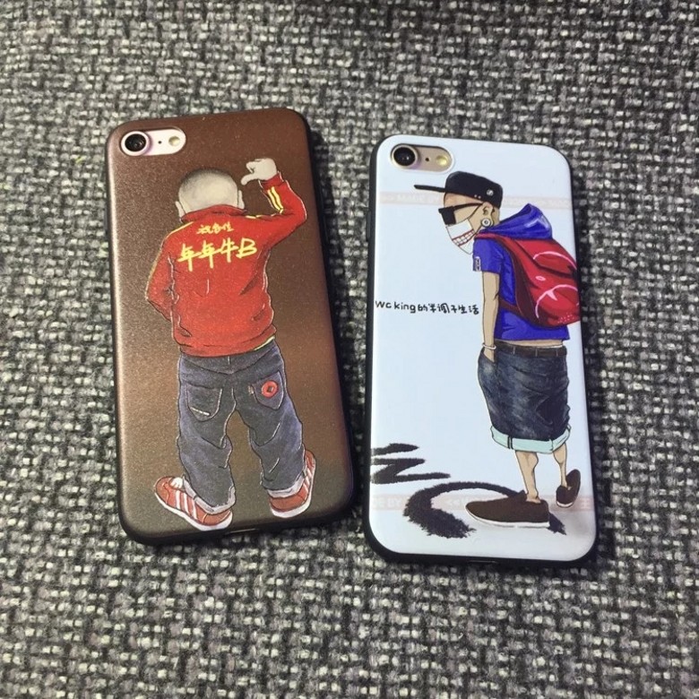 中国风原创iPhone6s手机壳丑男会苹果7plus硅胶套磨砂防摔情侣壳