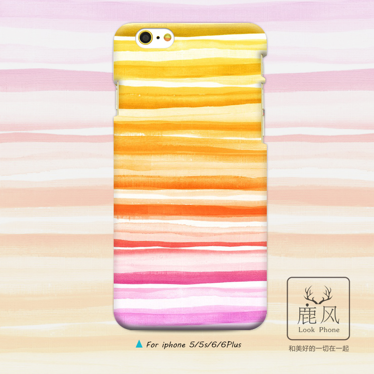 新款文艺小清新彩虹条纹iPhone6s软壳苹果6s plus原创磨砂手机套