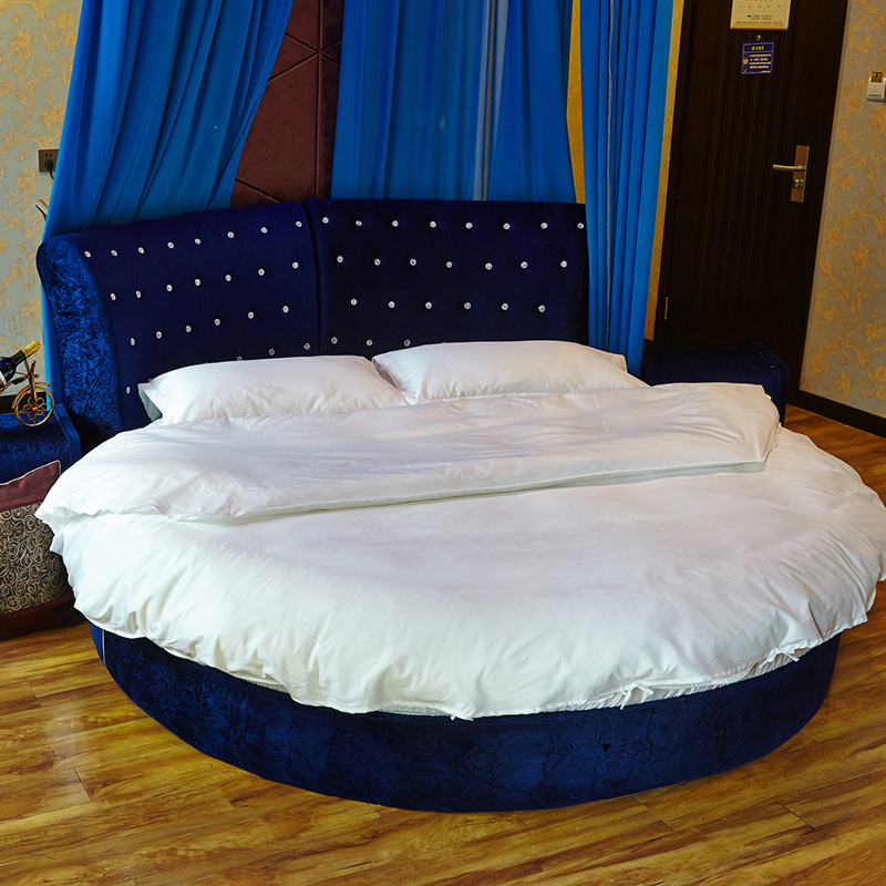 罗曼德宾馆酒店床上用品布草60支棉贡缎床笠式圆形床四件套被套