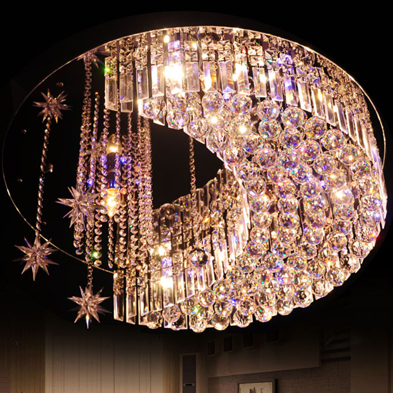 LED吸顶灯具客厅灯圆形水晶灯饰主卧室大厅欧式大气餐厅现代简约