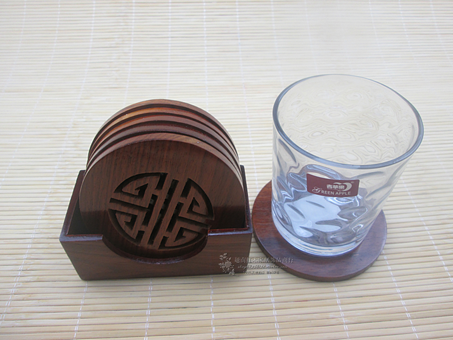 越南工艺品 红木杯垫 酸枝木水杯茶杯碗垫餐饮用具家居厨房隔热杯
