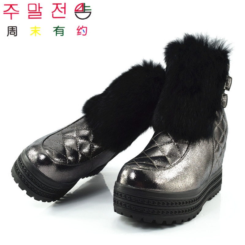 周末有约冬新款雪地靴长绒加厚保暖短靴獭兔毛女靴子女鞋855-8041
