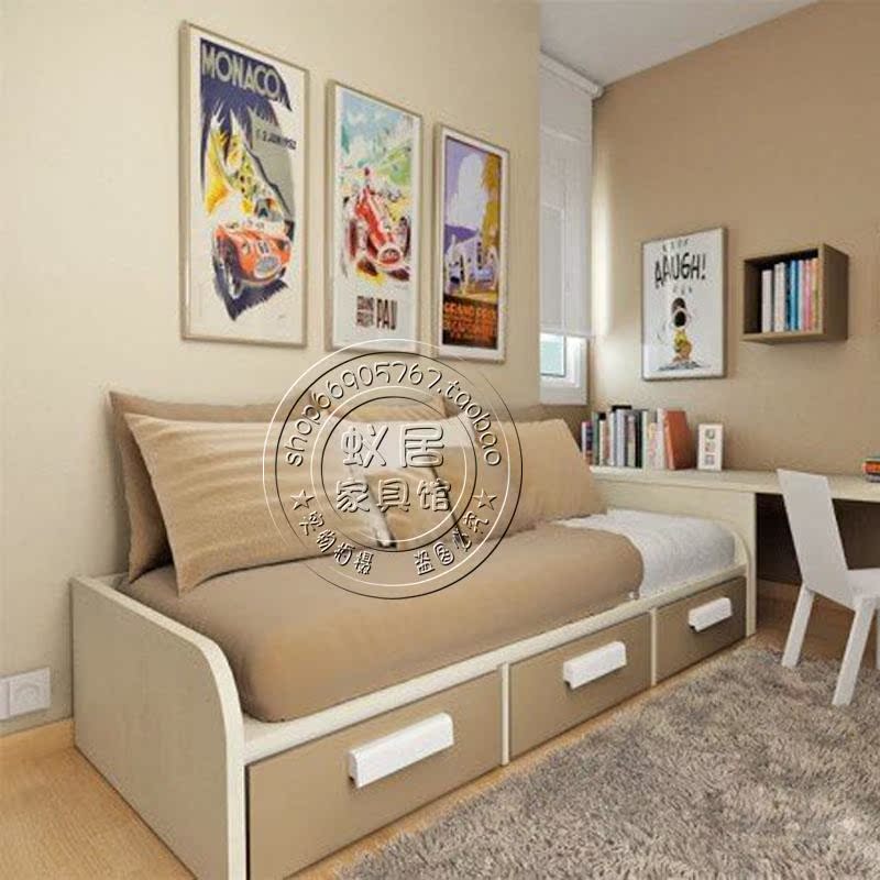 定制储物床单人板式沙发床 超实用 韩式现代简约书房床 值班室床