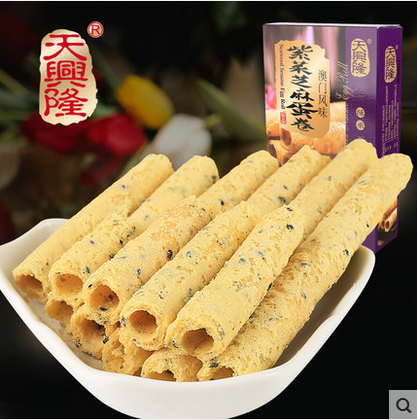 天兴隆紫菜芝麻蛋卷205g盒装广东特产广式糕点小吃礼品休闲零食品