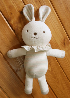 韩国代购JOHN N TREE婴儿玩偶 有机棉玩具娃娃 毛绒兔兔30cm现货