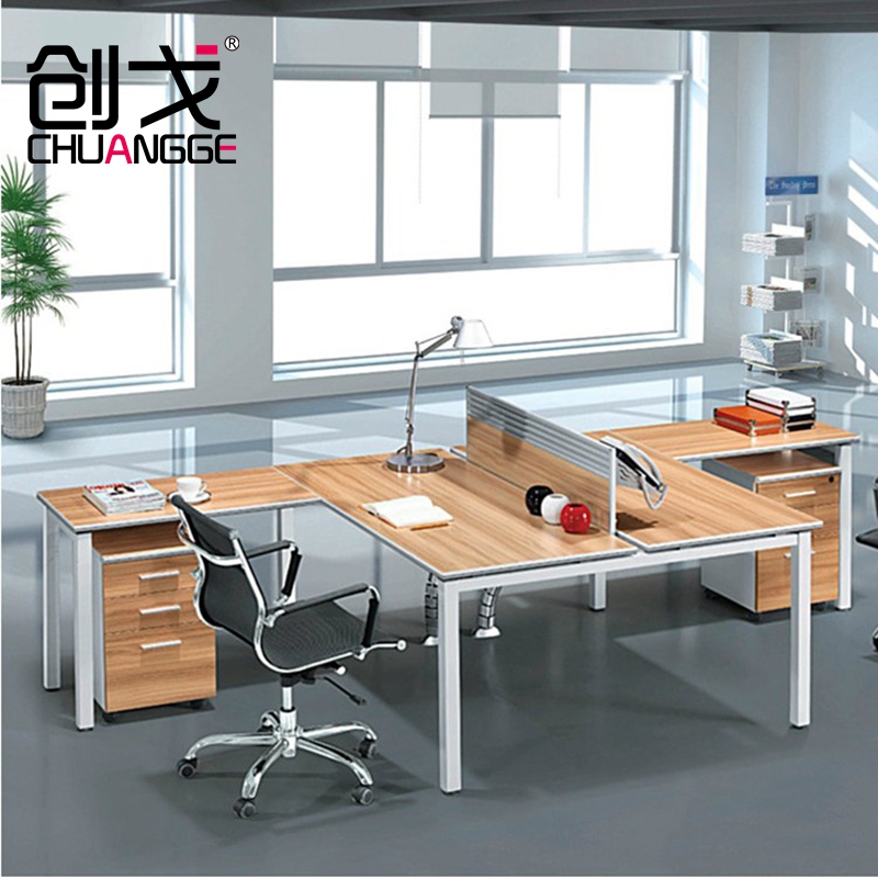 上海办公家具四人办公桌组合2二人桌新款钢架职员办公桌简约现代