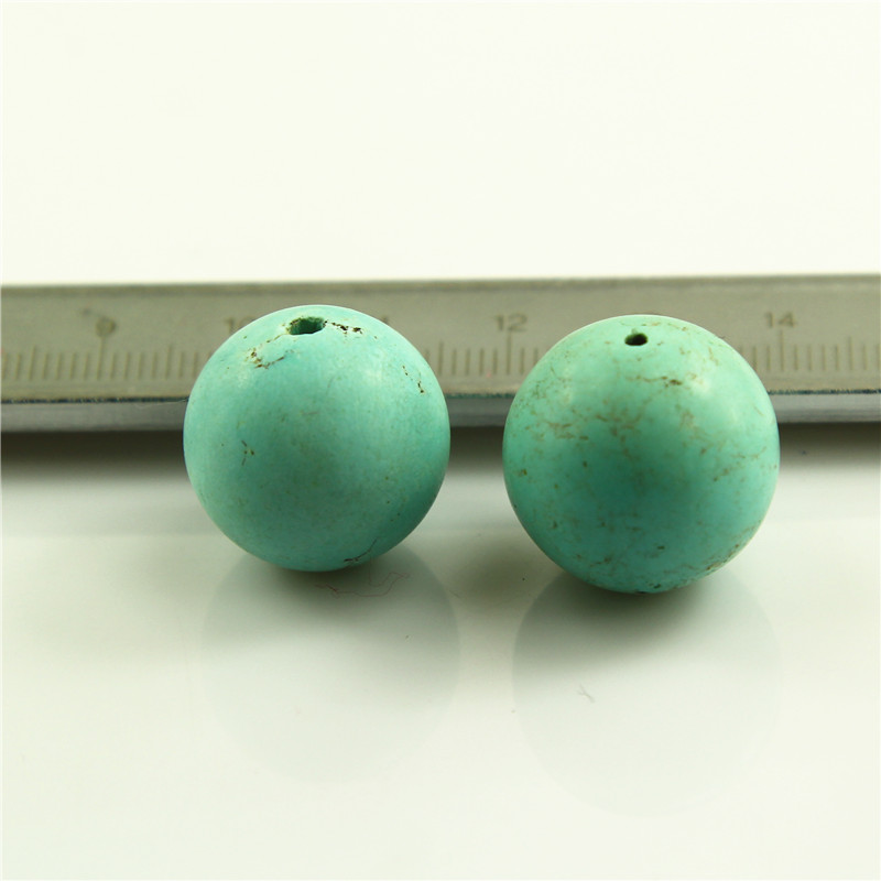 天然原矿绿松石高瓷高蓝无优化圆珠散珠瓷松佛珠直径18mm19mm20mm