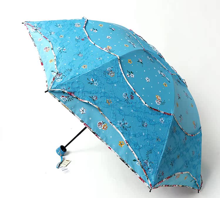零透光蕾丝公主晴雨伞全遮光布黑胶超强防晒太阳伞防紫外线遮阳伞
