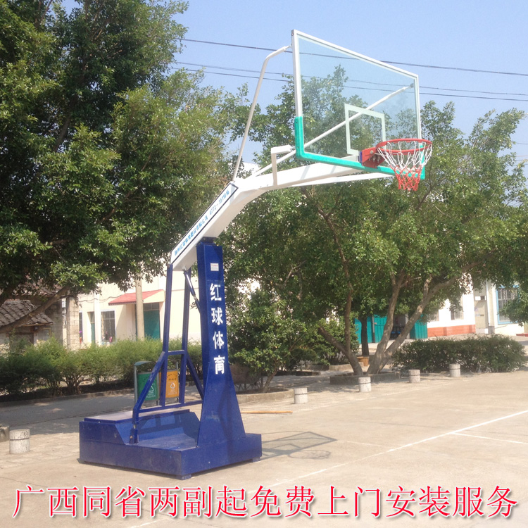 柳州红球可移动成人标准篮球架户外室外社区篮球架标准移动篮球架