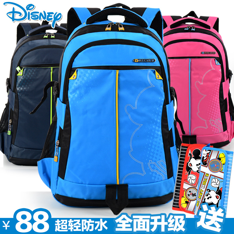迪士尼书包小学生男童3-6年级4女童米奇中学生韩版双肩休闲背包5