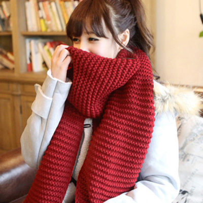 2016新款 冬季毛线 保暖围巾围脖男女冬季韩国超长款波浪针织围巾